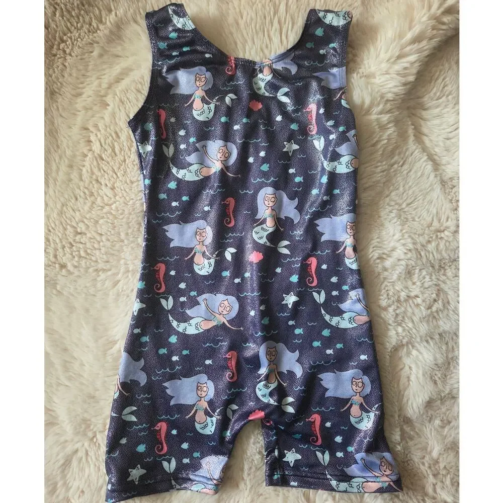 Mermaid Ocean theme Biketard Leotard Gymnastics Dance 130